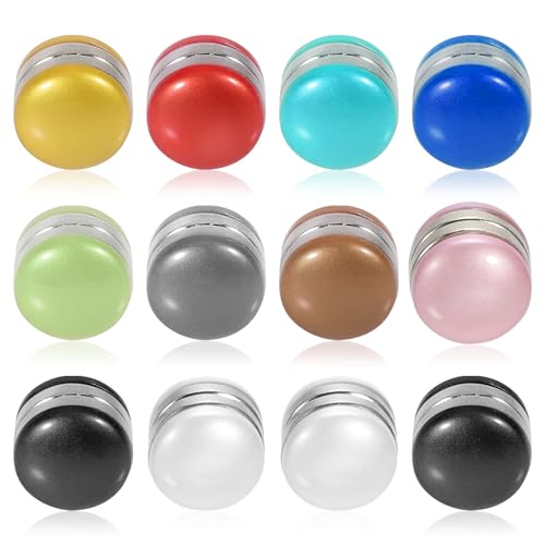 PHOGARY 12 Pairs Hijab Magnets, Strong Hijab Pins for Women, Multi-Use Pinless Hijab Magnetic Pins, Muslim Magnetic Buttons Scarf Pins, No-Snag Brooch Clasp for Clothes Dress Scarves (10 Colors)