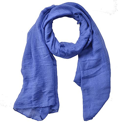 woogwin Women's Scarf Lady Light Soft Fashion Solid Shawl Wraps - color: Denimblue