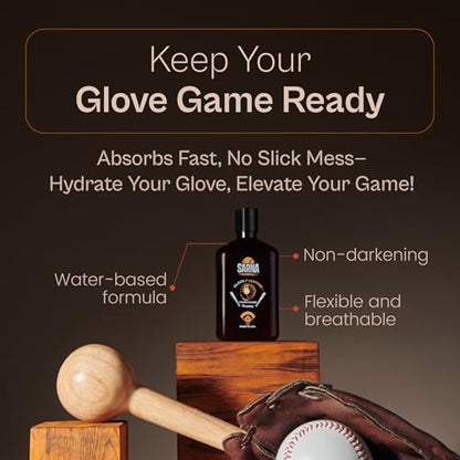 SARNA BASEBALL Glove Conditioner, Liquid, 8 Oz – Water-Based, Non-Darkening, No Sticky Residue – Glove Conditioner for Mitts, Baseball & Softball Gear Made in USA - size: 8oz Baseball