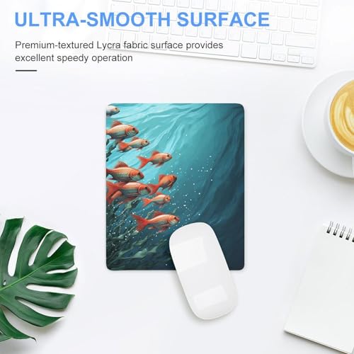 Square Mousepad Fish Aquarium Mouse Pad for Computer Mouse Mat Anti-Slip Rubber Mouse Pad for Office Laptop Waterproof Mouse Pads 8.7 * 7.1 * 0.1 Inch
