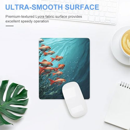 Square Mousepad Fish Aquarium Mouse Pad for Computer Mouse Mat Anti-Slip Rubber Mouse Pad for Office Laptop Waterproof Mouse Pads 8.7 * 7.1 * 0.1 Inch