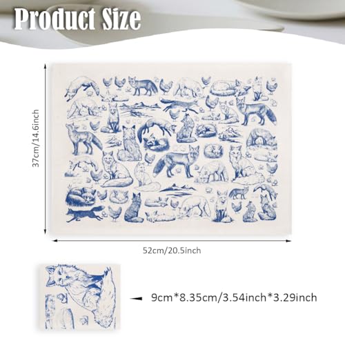 SUPERDANT 5PCS Fox Chicken Underglaze Paper Transfer Animals Transfer Papers for Clay Ceramic Porcelain Under Glaze Transfers for Pottery Enamel Decals Blue Underglaze Decal Handcrafted Gifts - style: Fox