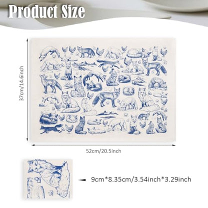 SUPERDANT 5PCS Fox Chicken Underglaze Paper Transfer Animals Transfer Papers for Clay Ceramic Porcelain Under Glaze Transfers for Pottery Enamel Decals Blue Underglaze Decal Handcrafted Gifts - style: Fox