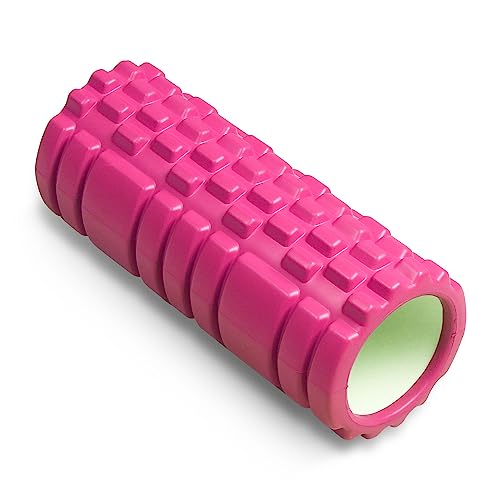 DRUNA Foam Roller for Muscle Massage, Pilates & Yoga 13"x5.5" Medium Firm PVC Foam Roller for Deep Tissue Massage, Recovery & Flexibility (Pink) - color: Pink