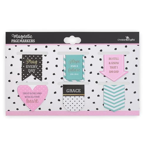 Christian Art Gifts Magnetic Scripture Bookmark Set for Men and Women