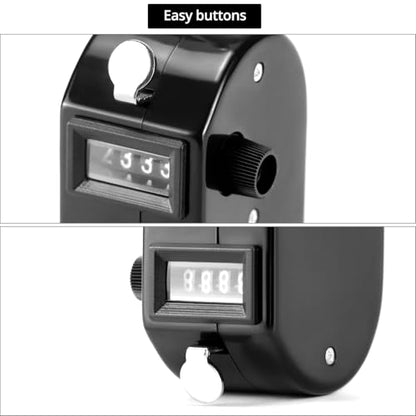 QWORK 2 Pack Black Dual Pitch Counter - Tally Click Counter/Score Tracker/Digital Counter for Baseball Pitches - Handheld and Lightweight with 9999 Max Count