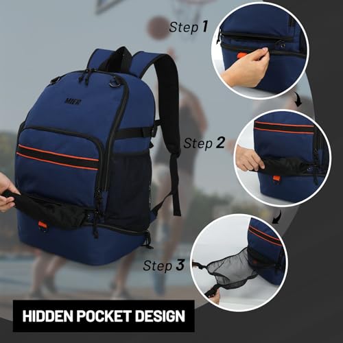 MIER Basketball Backpack Bags Sports Gym Backpacks with Shoe Compartment and Ball Holder for Adult Men Large Soccer Bag