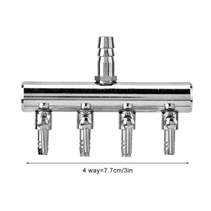 Aquarium Air Valve, Air Splitter Aquarium Tubing Connectors, Steel Aquarium Air Pump Accessories, Aquarium Aalve Aplitter for Fish Tank Air Pumps (8 to 4mm Four-Hole Splitter Head) - size: 8 to 4mm four-hole splitter head