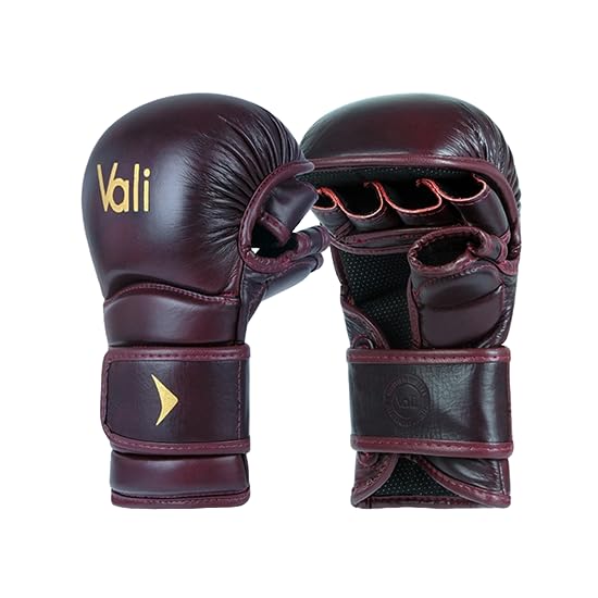 Vali Lancer Leather Hybrid MMA Sparring Gloves 7oz - color: Red, size: Large