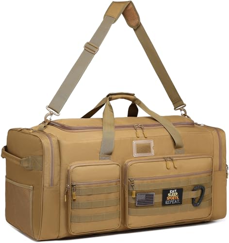 135L Large Duffle Bag, Heavy Duty Duffle Bag for Travel, Extra Large Sports Gym Equipment Bag for Soccer Baseball Basketball Hockey Football, Brown - color: Brown
