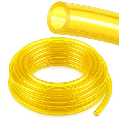 Pangda 30ft Clear Vinyl Tubing 3/8" ID x 1/2" OD Flexible Soft PVC Tubing Fuel Line Hose Lightweight Vinyl Tubes Yellow Large Water Pipe for Transfering Fuel and Lubricant Air Oil Water - size: 30 ft