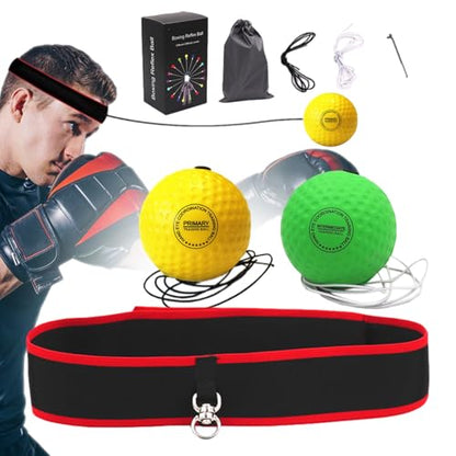 Boxing Reflex Ball, Boxing Ball Headband, Adjustable Head-Mounted Strength Training Boxing Balls, Reaction Ball for Adults Kids Courtyard Gym Home