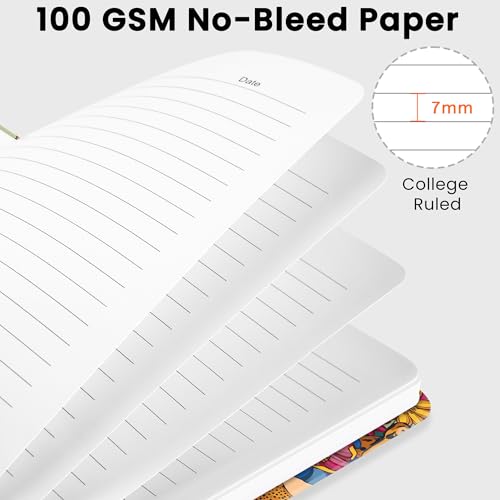 CICPAP Lined Spiral Journal Notebook, A5 College Ruled Notebook for Journaling, Note-Taking, and Daily Planning, Durable Hardcover with an Elegant Design, Leopard - color: S.Leopard