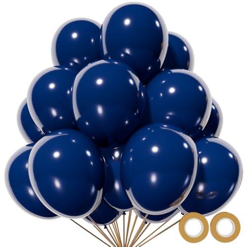 110pcs Navy Blue Balloon 12 Inch, Navy Blue Latex Balloon for Birthday Party Baby Shower Wedding(with 2 Ribbons). - color: A18-navy Blue, size: 12inch(normal)