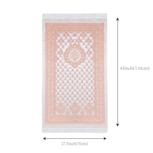 Muslim Prayer Rug - Lightweight Islam Sajjadah for Men Women Kids - Soft Islamic Carpet Mat for Ramadan Eid, Red - color: Red