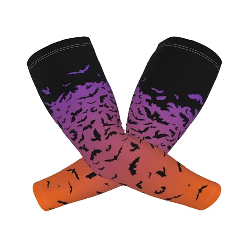 Arm Sleeves Outdoor Garden Sports Cooling Sun Sleeve for Women Men Farm - color: Bats