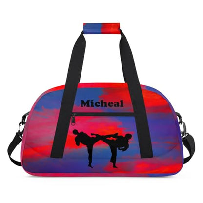 Personalized Martial Art Bag Duffel Bag for Girls, Custom Taekwondo Karate Bag Overnight Bags for Travel Weekender Practice Battle - color: Option 3