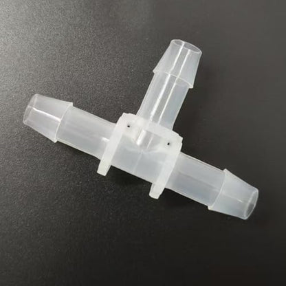 3 Way Tee Connector Equal Barbed T-Fitting 3 Way Hose Barb Adapter for Laboratory Biochemical Analytical Instruments Food Machinery Aquarium Equipment 100pc/pk (9.6mm 3/8'' Cir) - size: 9.6mm 3/8'' Cir