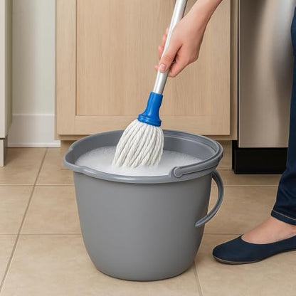 10 Qt. Spout Pail – Classic Titanium Plastic Utility Bucket with Comfortable Handle, Durable Multi-Purpose Pail for Household Cleaning & Storage