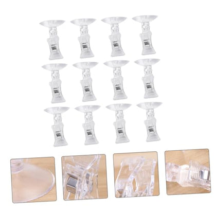 HEMOTON 12pcs Professional Cup Feeding Clips for Fish Tanks Aquarium Clamp Tool Easy Install Fish Holder Design
