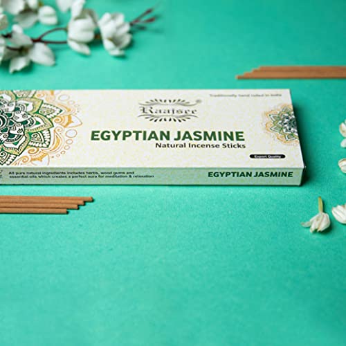 Raajsee Jasmine Flower Natural Incense Sticks 100 Gm Pack-100% Pure Organic Natural Hand Rolled Free from Chemicals-Perfect for Church,Aroma Therapy,Relaxation,Meditation,Positivity,Healing 100gm Pack - color: Jasmine