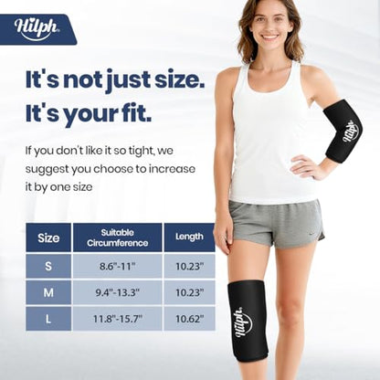 Hilph Elbow Ice Pack Wrap, Multi-Use Ice Sleeve for Elbow Arm Knee, Large | Reusable, Flexible Gel, Cold Compression, Tennis Elbow Golfers Arm Tendonitis Pain Relief, Muscle Relaxation, Sports Recovery - size: Large, style: Black