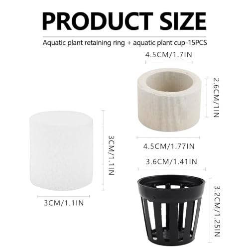 Aquatic Plants Fixed Set 5pcs Aquarium Plant Weights Pot and 5pcs Planting Cup with 5pcs Fixing Cottons Aquarium Accessories (15)