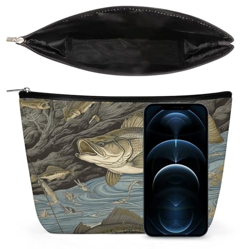 Fishing Makeup Bag for Women, Toiletry Bag Portable PU, Cosmetic Bag Travel Essentials Toiletries Accessories