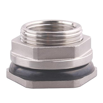 DERNORD 1" Female Bulkhead Water Tank Connector Stainless Steel Bulkhead Fittings Pack of 5 - size: 1 Inch, style: Pack of 5