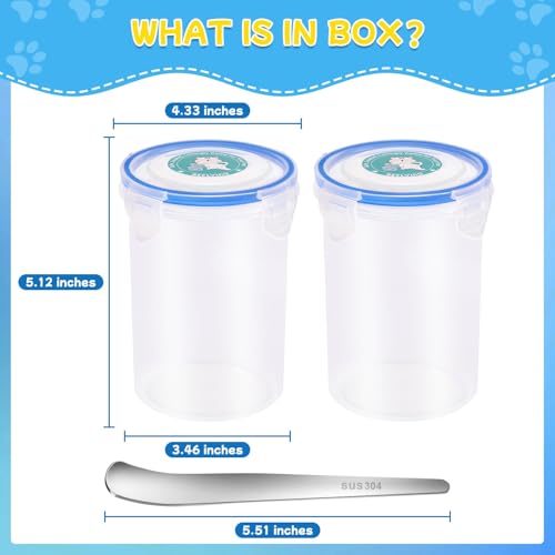 REFLYING Canned Dog Food Storage Lids Reusable Airtight Can Cover | Reusable airtight dog food can lids,Keeps wet food fresh,eliminates odor,Includes SUS 304 spoon and can opener - color: 2 Jar（L）+1 Spoon
