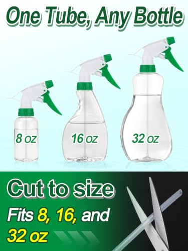 6Pcs 3 Modes Spray Bottle Nozzles Replacement Fit Standard 28/400 Neck | MADHOLLY DIY-Friendly Sprayer Tops, Mist/Stream/Off, Cuttable Tube for 8/16/32oz Bottle, for Plants, Hair, Cleaning - color: Green