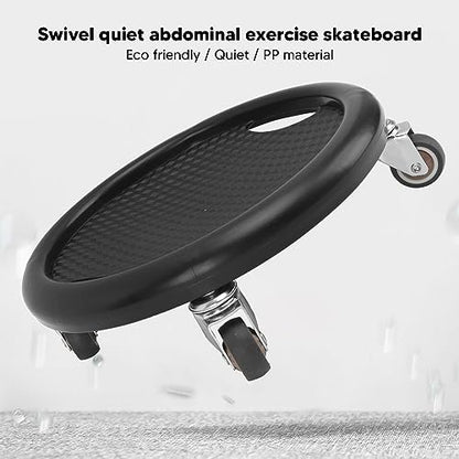 Wheel,360 Degrees Swivel Core Coaster Abdominal Strength Workout Trainer for Home Gym Fitness Waist Strength Trainer (Black)