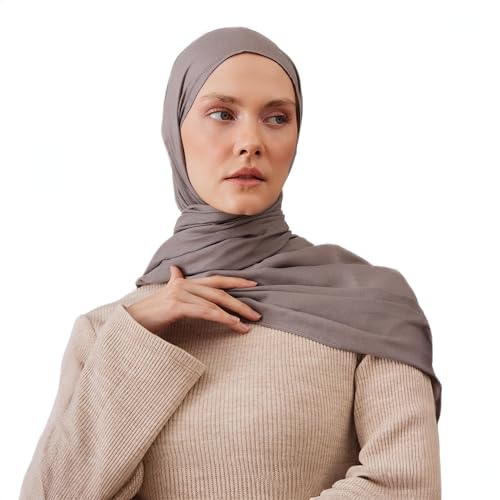 Modest Summer Woven Hijab | Premium Lightweight, Soft Touch Hijab for Women - color: Silver