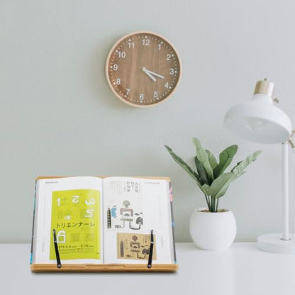 Large A+ (15.4 x 11) Inch XL Bamboo Book Stands & Holders for Reading Hands Free in Bed,Cookbook,Textbook,Law,with 6 Adjustable Height Document Stand