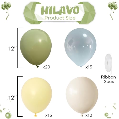 Blue and Green Balloons Sage Green Dusty Blue Yellow White Sand Balloons | 60Pcs Olive Green Slate Blue Beige Latex Balloon for Birthday Baby Shower Wild One Garden Tea Party Deocrations Supplies - color: Green Yellow Blue, size: 12 inch 60pcs
