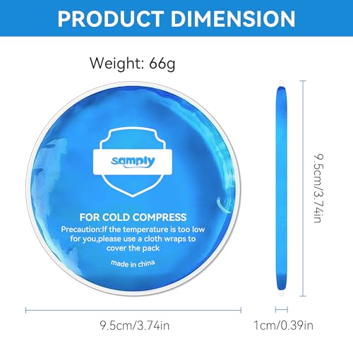samply Small Gel Ice Packs for Boo Boos, Cold Packs for Injuries Reusable Pain Relief, Headaches and Toothaches,Eyes, Face, 4 Pack Mini Round Ice Packs with 2 Covers for Cold Compress, Dark Blue - color: Dark Blue