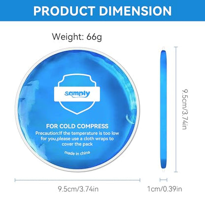 samply Small Gel Ice Packs for Boo Boos, Cold Packs for Injuries Reusable Pain Relief, Headaches and Toothaches,Eyes, Face, 4 Pack Mini Round Ice Packs with 2 Covers for Cold Compress, Dark Blue - color: Dark Blue