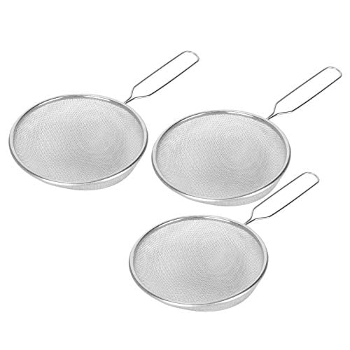 Omabeta Reptile Sand Shovel Metal Litter Cleaning Tool 3pcs Stainless Steel Dung Scooper 14cm Scoop 13cm Handle Mesh Design for Tortoise Lizard Reptile
