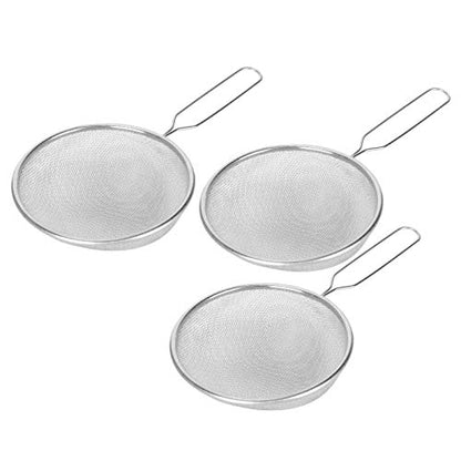 Omabeta Reptile Sand Shovel Metal Litter Cleaning Tool 3pcs Stainless Steel Dung Scooper 14cm Scoop 13cm Handle Mesh Design for Tortoise Lizard Reptile