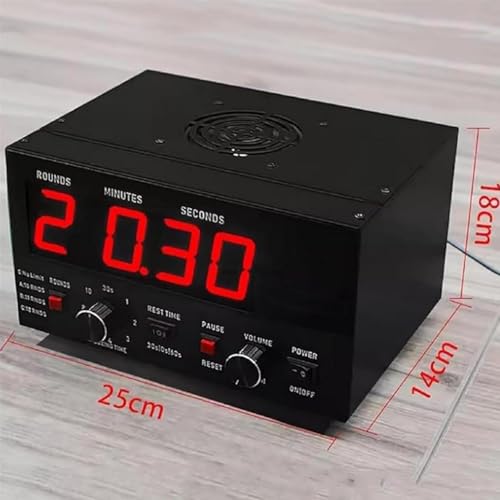 Classic Boxing Interval Timer, Professional Gymnastics Timer with LED Display, 1-12 Challenge Rounds and Adjustable Buzzer, Interval Timer for Workout, Gym Timer, Boxing Equipment,Red - color: Red