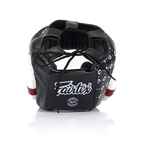 Fairtex Muay Thai & Boxing Headgear | Protective Sparring Head Guard with Adjustable Straps, Multi-Layer Padding, Enhanced Vision & Coverage - color: HG10 Black Lace-up, size: X-Large