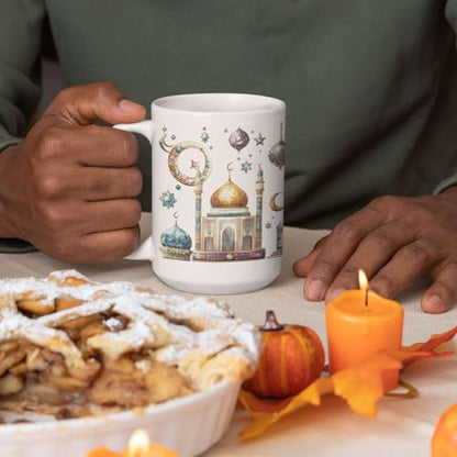Personalized Hanukkah Coffee Mug 11oz 15oz, Custom Name White Cup, Sparkling Menorah Candles And Star Of David Full Wrap Mug, Customized Festive Ceramic Cup, Gift For Family Members - color: XUA-1124-3655-Hanukkah Mug