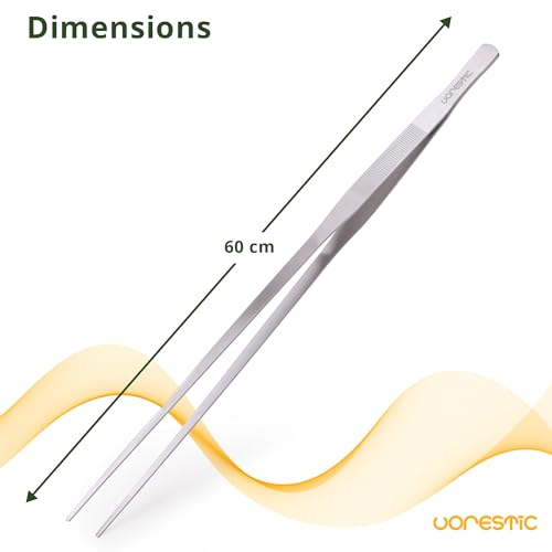 VORESTIC Straight Aquarium Tweezers 23.6 Inch, Stainless Steel Long Tweezers for Fish Tank Planting, Aquascaping, Aquarium Plant Care, Terrarium Tool and Long Fish Tank Planting Tongs