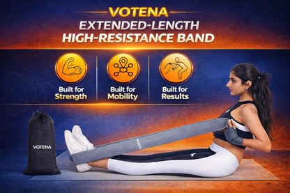 76 Inch Extended Length Resistance Bands - Heavy Duty Elastic Fabric & Natural Rubber Long Workout Loop for Pull Up Assist, Vertical Jump Training, Mobility & Full Body Fitness - color: Gray