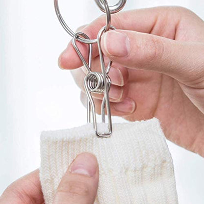 CenYouful Stainless Steel Round Hanging Drying Rack with 20 Clips for Drying Socks, Baby Clothes, Bras, Towel, Underwear, Hat, Scarf, Pants, Gloves - size: Circular-1 Pack