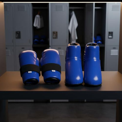 Milageto Taekwondo Guard Set Padded Foot Protectors Curved Openings Taekwondo Sparring Gloves - color: Red, size: X-Small