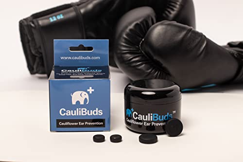 CauliBuds™ Cauliflower Ear Magnets - Premium Silicone Magnet Compression Kit for Cauliflower Ear Prevention & Treatment in BJJ, Wrestling, MMA, & Rugby - Minimize Ear Draining (Black) - color: Black