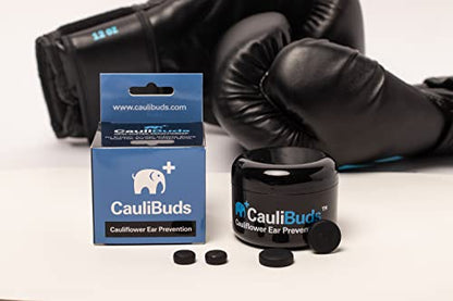 CauliBuds™ Cauliflower Ear Magnets - Premium Silicone Magnet Compression Kit for Cauliflower Ear Prevention & Treatment in BJJ, Wrestling, MMA, & Rugby - Minimize Ear Draining (Black) - color: Black