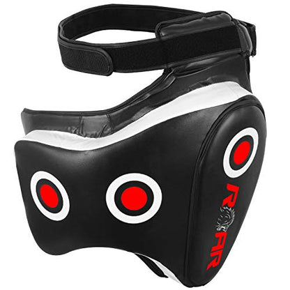 ROAR MMA Kickboxing Thigh Pads Training Kick Muay Thai Leg Protector Guard (BLK/White, Pair)