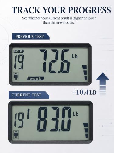 Hand Grip Strength Tester - 220lbs/100kg Digital Hand Dynamometer with High-Precision Strain Gauge, Electronic Handgrip Strength Testing Tool for Athletes, Seniors & Fitness Tracking - color: Black